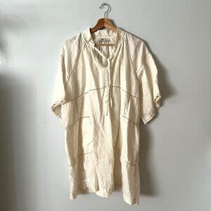 Devotion Twins Ivory Linen Tunic Dress Women's Size Small